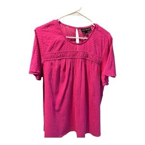 Lane Bryant Fuchsia Textured Blouse